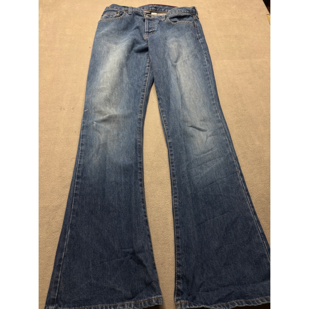 Vintage Abercrombie & Fitch Flare Jeans 8L Indigo Blue 100% Cotton Made in USA
